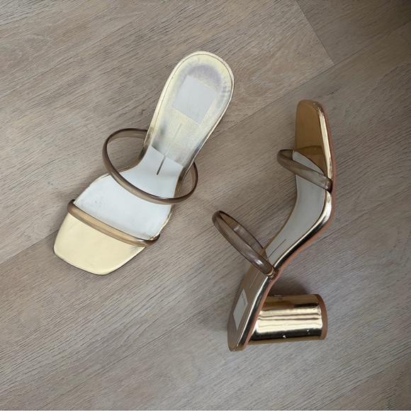 Dolce Vita Gold Strappy Heels 8.5 - Picture 1 of 4